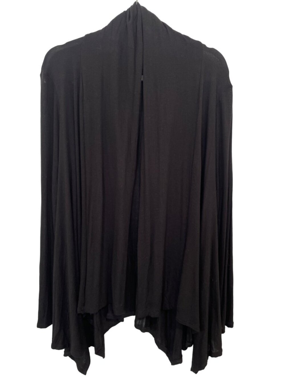 Three Dots Cardigan Sweater Small Zip Front Solid Black Viscose Cozy Minimalist